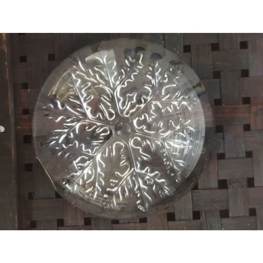 Vintage Lead Crystal Domed Snowflake Paperweight Made in France